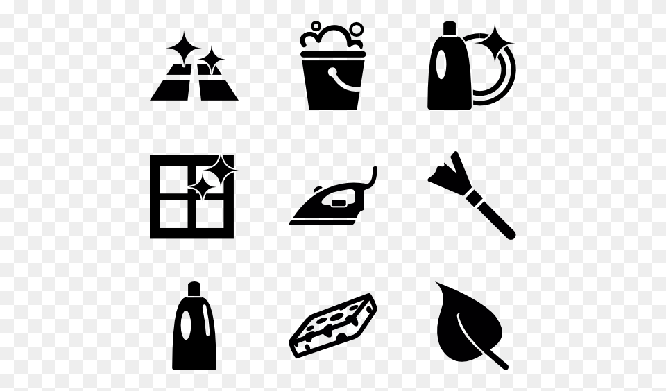 Cleaning Icon, Lighting, Silhouette Png