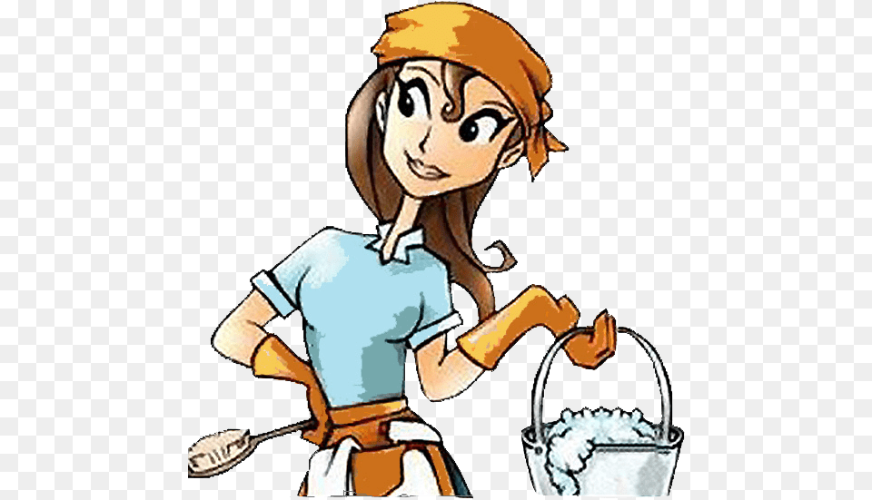 Cleaning Lady House Cleaner, Person, Baby, Book, Comics Png Image