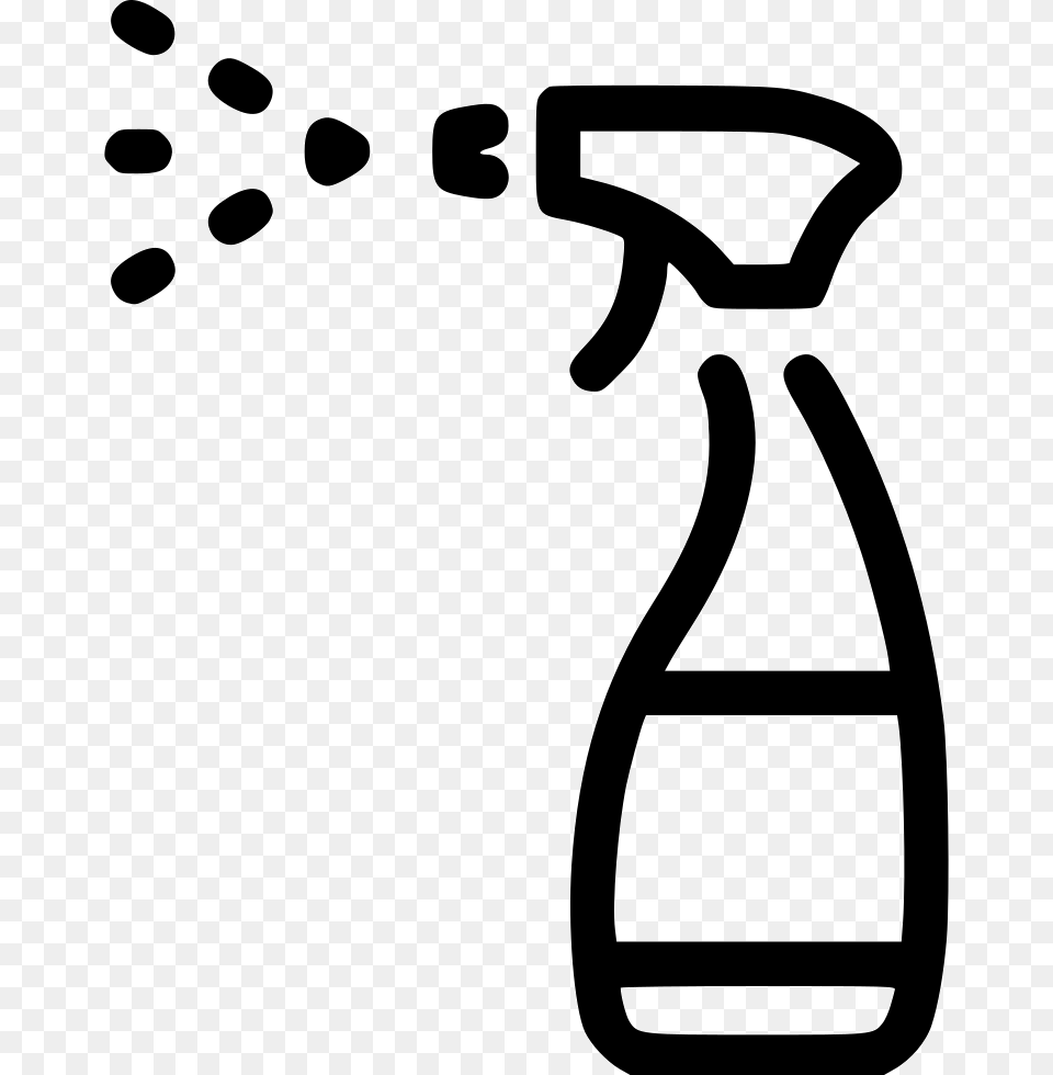 Cleaning Spray Gun Comments Spray Clipart Black And White, Stencil, Bottle, Accessories, Formal Wear Free Png
