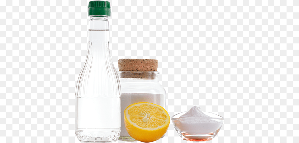 Cleaning With Baking Soda Glass Bottle, Produce, Plant, Citrus Fruit, Food Png
