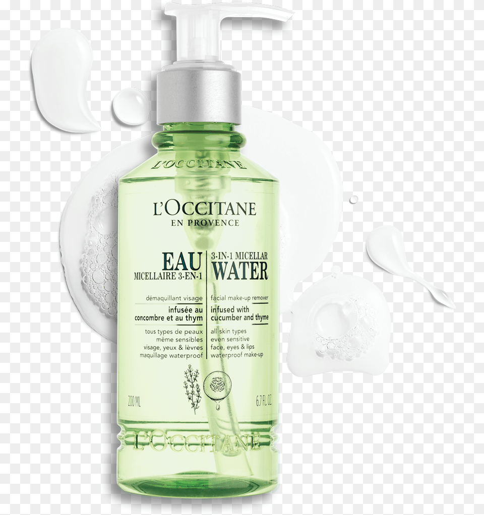 Cleansing 3 In1 Micellar Water Skincare Lu0027occitane L Occitane Micellar Water, Bottle, Lotion, Cosmetics, Perfume Png