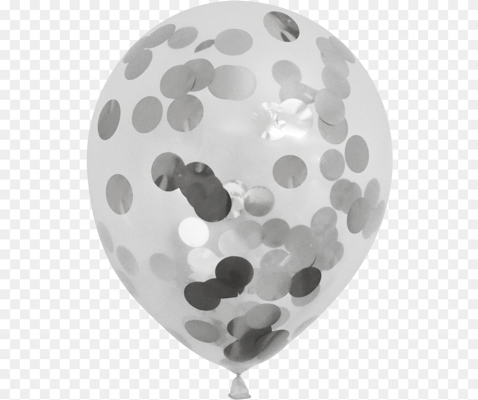 Clear Balloons With Silver Confetti, Balloon Free Png Download
