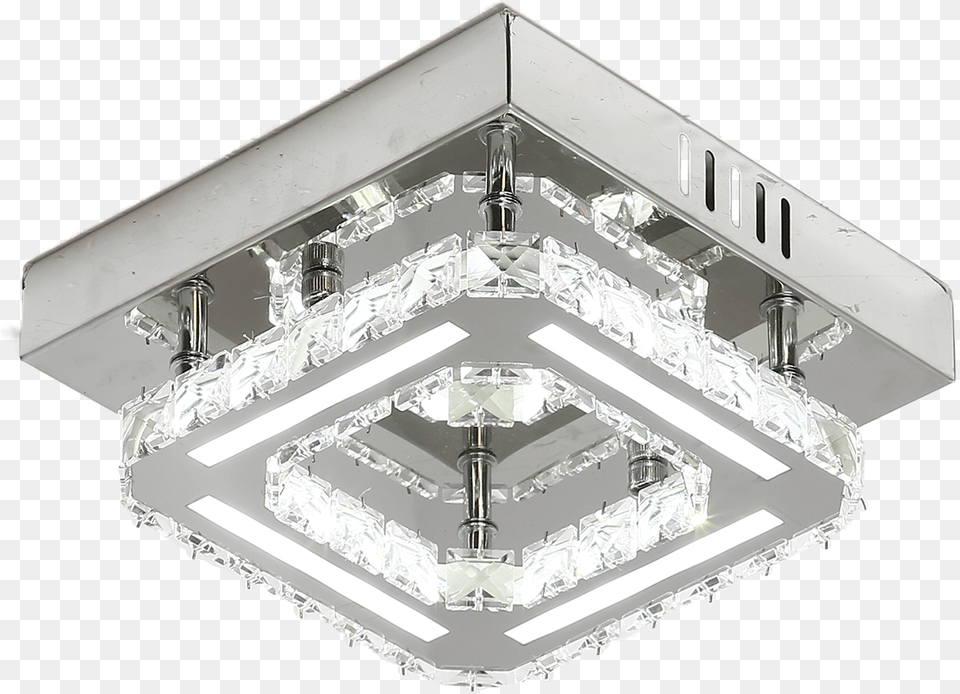 Clear Crystal Flush Ceiling Light 1 Layer Led Crystal Square Light, Ceiling Light, Chandelier, Lamp Png Image