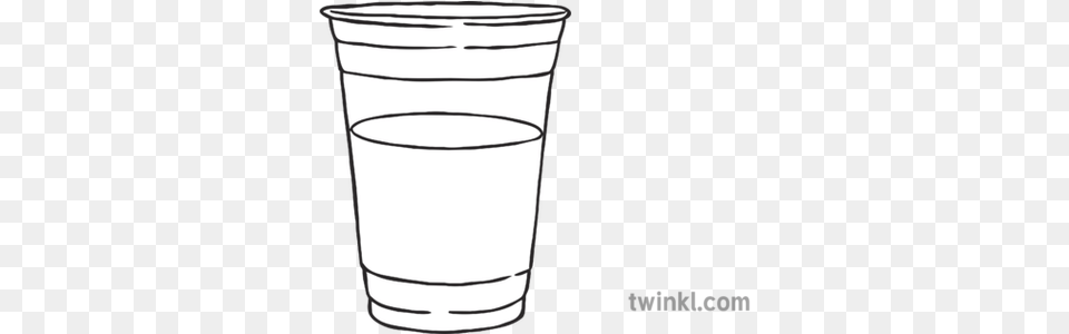 Clear Cup Of Water Glass Drink Plastic Ks1 Black And White Wind Up Black And White, Bottle, Shaker Free Png Download
