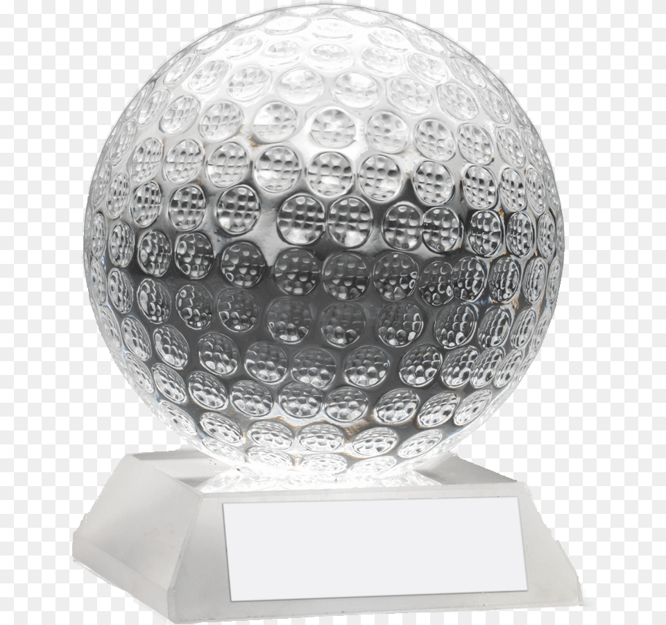 Clear Glass Golf Ball Trophy, Golf Ball, Sphere, Sport Png Image