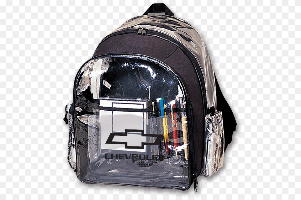 Clear Plastic Backpack W Open Bowtie Racing Diaper Bag Png Image