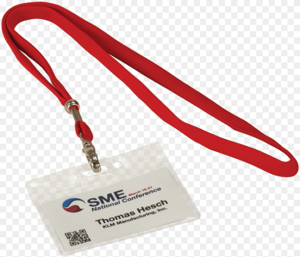 Clear Plastic Badge Holder With 36 Long Red Lanyard Red Lanyard With Plastic Holder, Accessories, Strap, Qr Code, Leash Free Png Download