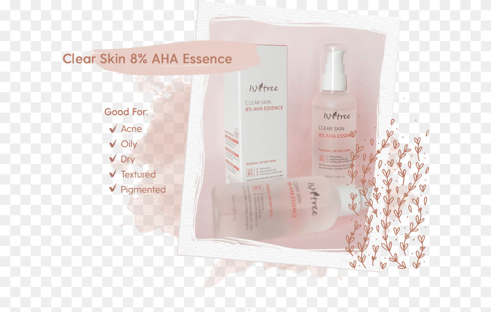Clear Skin 8 Aha Essence, Bottle, Lotion, Cosmetics, Business Card Free Png