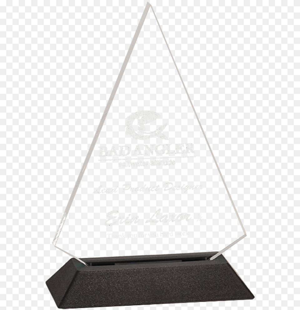 Clear Triangle Pop In Acrylic With Black Base Sign Png Image