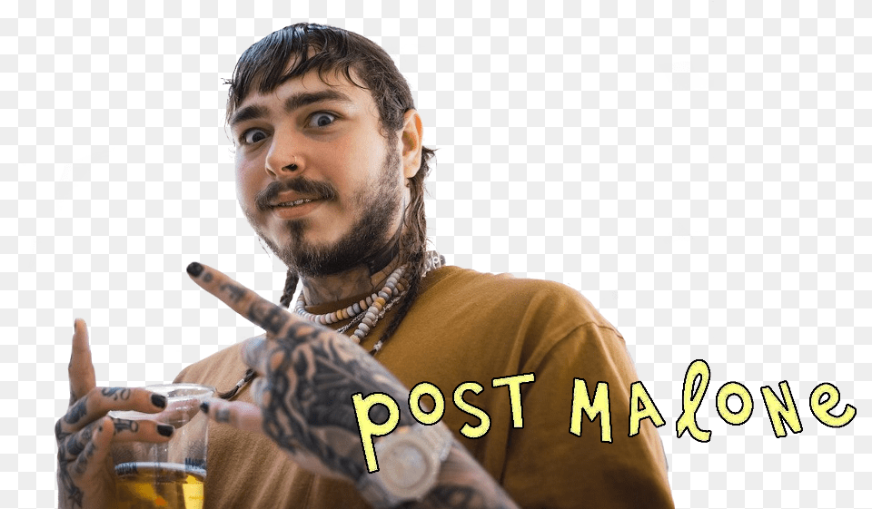 Clearart Post Malone Haircut 2018, Hand, Person, Finger, Face Free Png Download