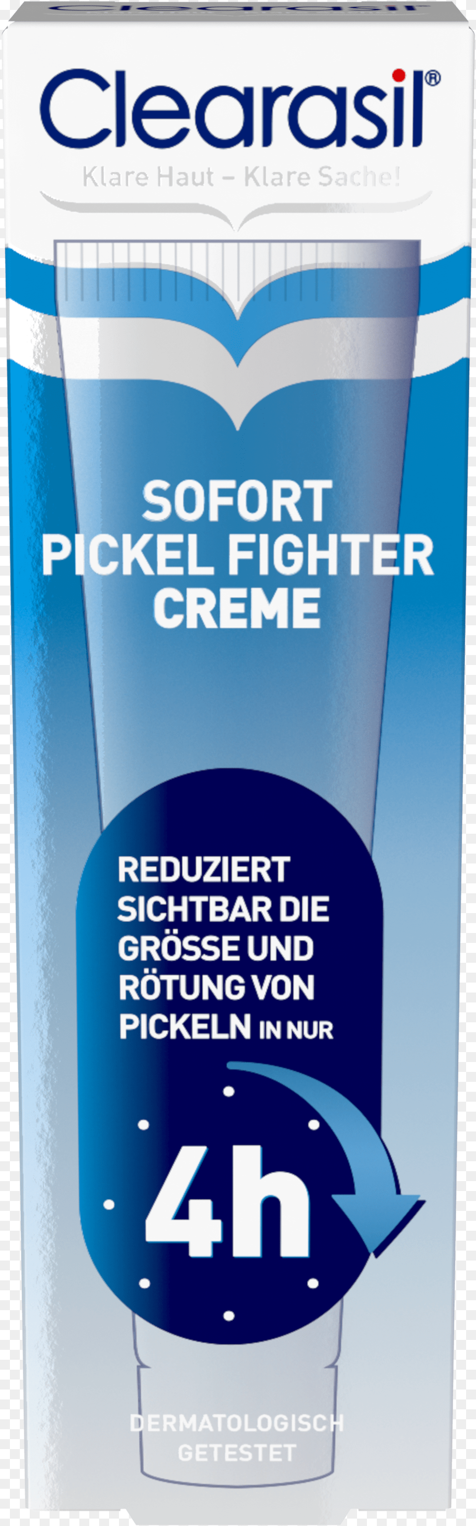 Clearasil Sofort Pickel Fighter Creme, Advertisement, Poster, Bottle, Can Png Image