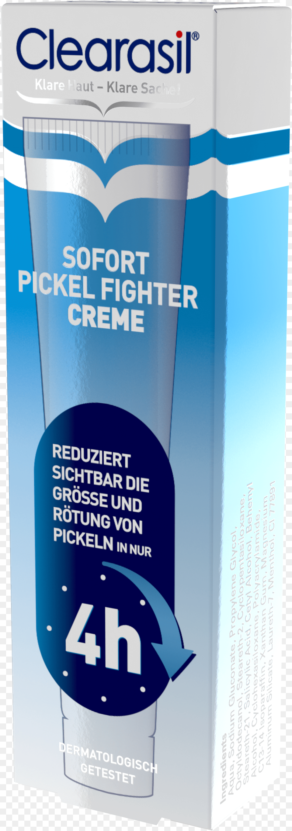 Clearasil Sofort Pickel Fighter Creme Clearasil, Advertisement, Poster, Bottle, Toothpaste Free Png