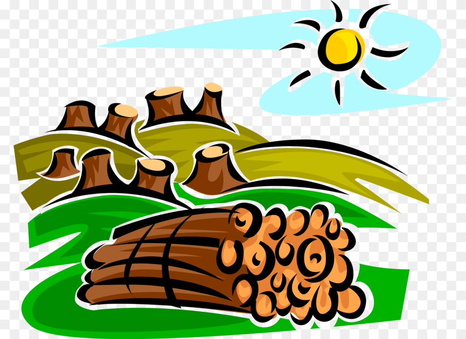 Clearcutting Deforestation Stumps And Logs, Bulldozer, Machine, Animal, Bee Free Png