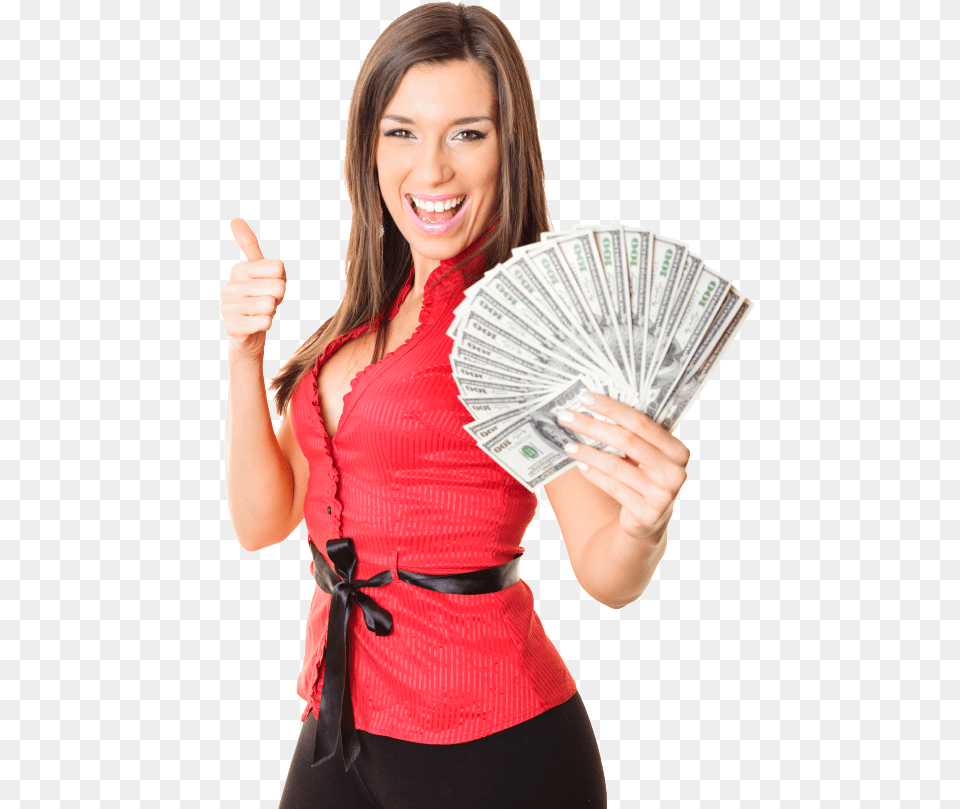 Clearing House Sweepstakes Woman With Money, Hand, Body Part, Person, Finger Png Image