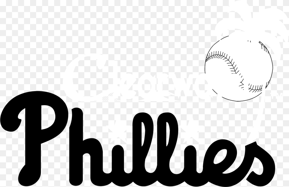 Clearwater Phillies Logo Black And White Calligraphy, People, Person, Symbol Free Png Download