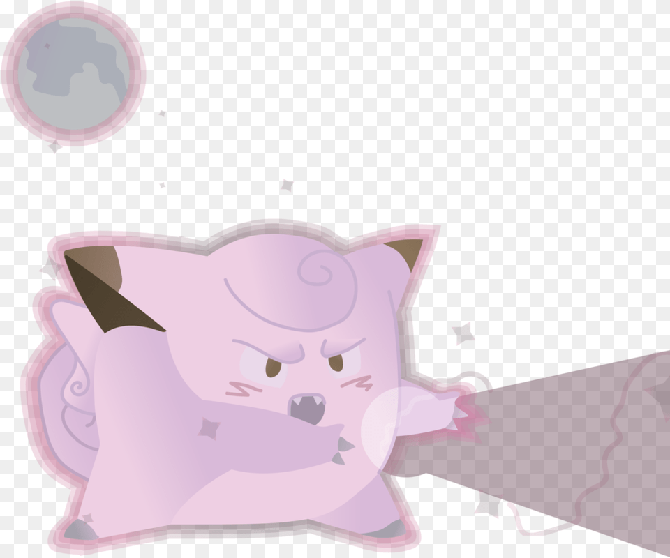 Clefairy Used Moon Blast Game Art Hq Pokemon Art Tribute Clefairy Moonblast, Piggy Bank, Baby, Person Png Image