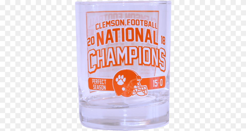 Clemson 2018 National Champions Schedule Rocks Glass, Cup, American Football, Football, Person Png