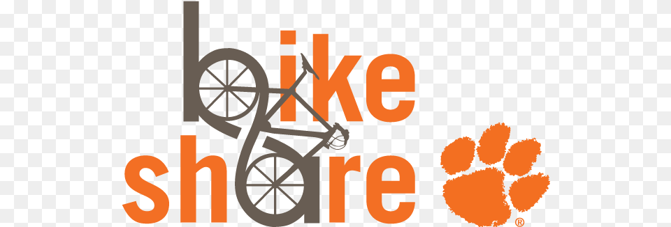 Clemson Bike Share Bike Sharing Logo, Machine, Spoke, Wheel, Advertisement Free Png