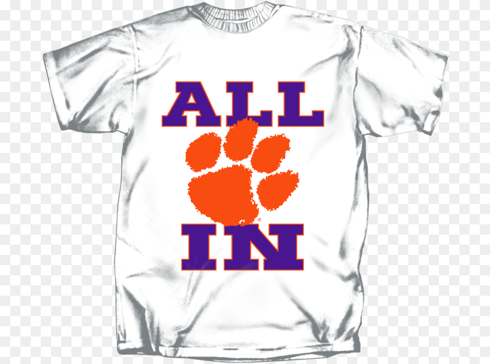 Clemson Paw All In Short Sleeve T Shirt Active Shirt, Clothing, T-shirt Png Image