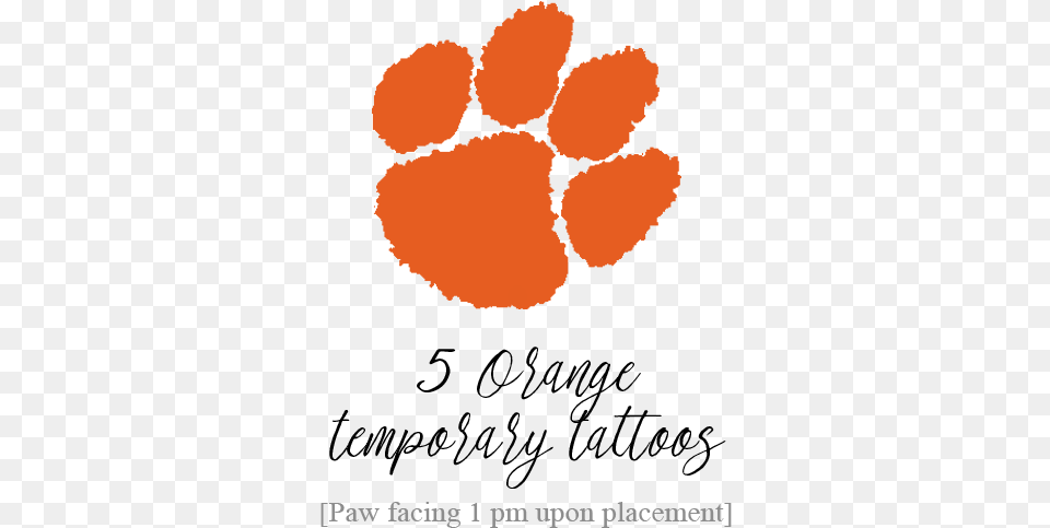 Clemson Solid Orange Tiger Paw Tattoos Clemson Paw, Person, Body Part, Face, Hand Free Png
