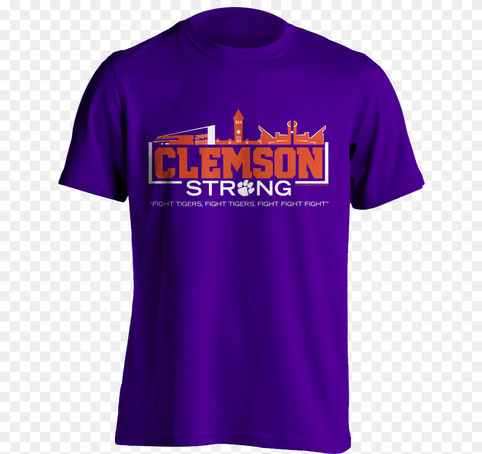 Clemson Strong T Stark Industries, Clothing, Shirt, T-shirt, Purple Png