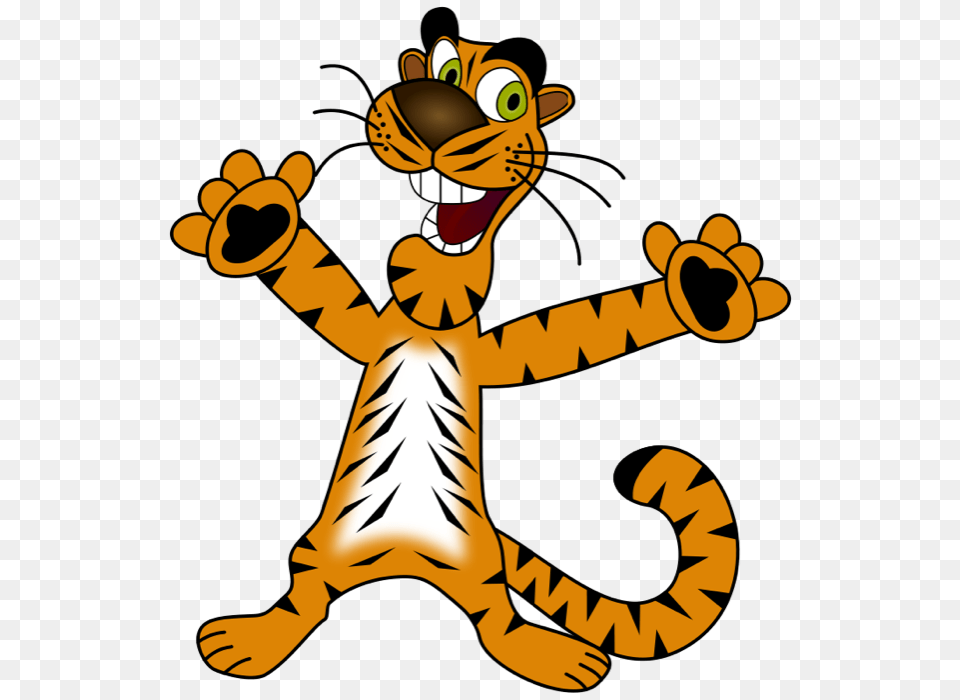 Clemson Tiger Cartoons Happy Cartoon Tiger, Animal, Bear, Mammal, Wildlife Free Png Download