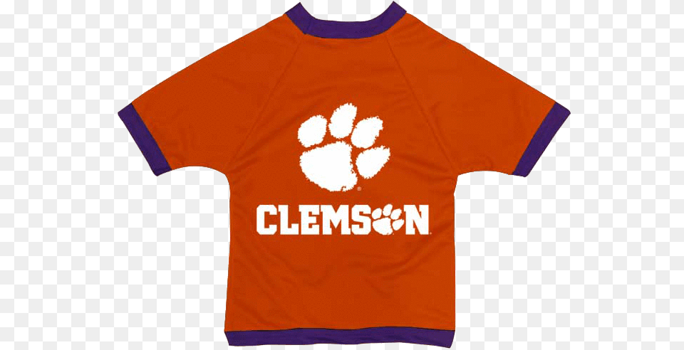 Clemson Tigers Dog Jersey Clemson Tigers Logo With Paw, Clothing, Shirt, T-shirt Png Image