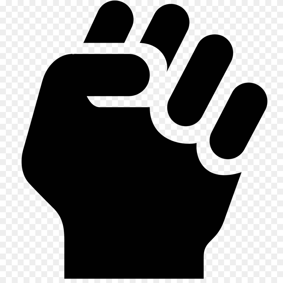 Clenched Fist Icon, Gray Free Png Download