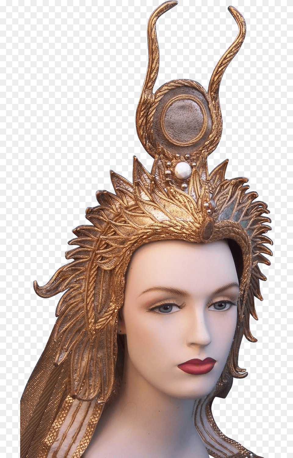Cleopatra Theatrical Headdress Gold Lame With Pearls Cleopatra Crown, Accessories, Jewelry, Person, Female Png