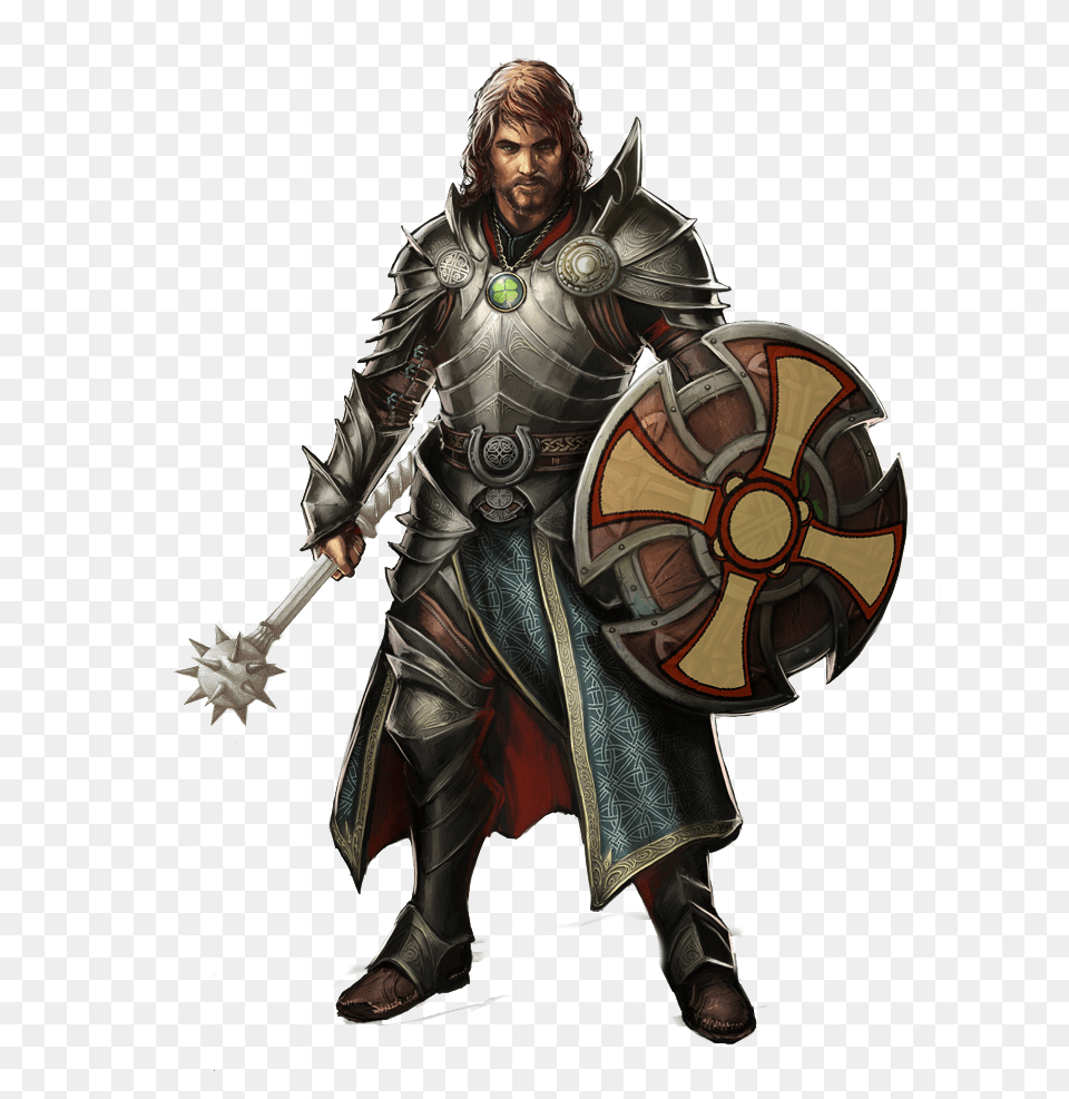 Cleric Mace And Shield, Knight, Person, Adult, Female Png