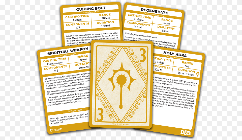 Cleric Spellbook Cards 5th Edition Dungeons U0026 Dragons Cleric Spellbook Cards, Paper, Advertisement, Poster, Text Free Transparent Png