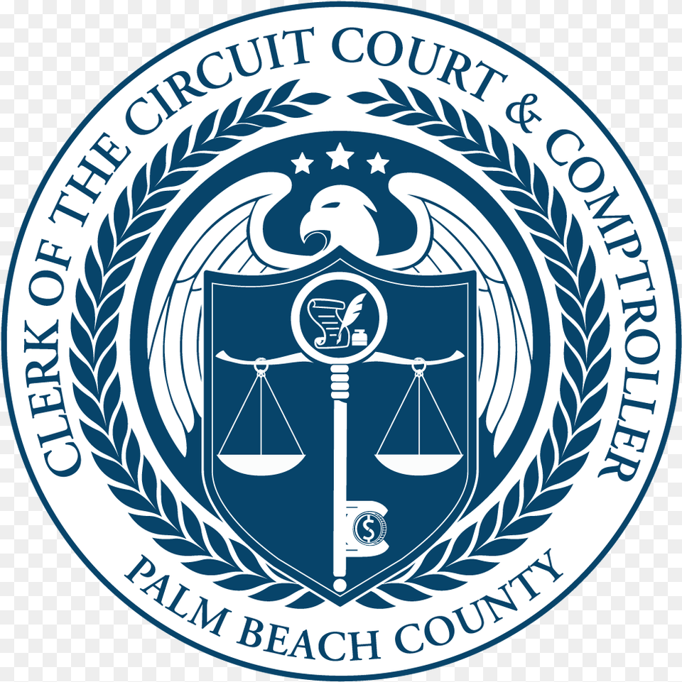Clerk Of The Circuit Court U0026 Comptroller Palm Beach County Vertical, Disk, Symbol, Emblem Free Png Download