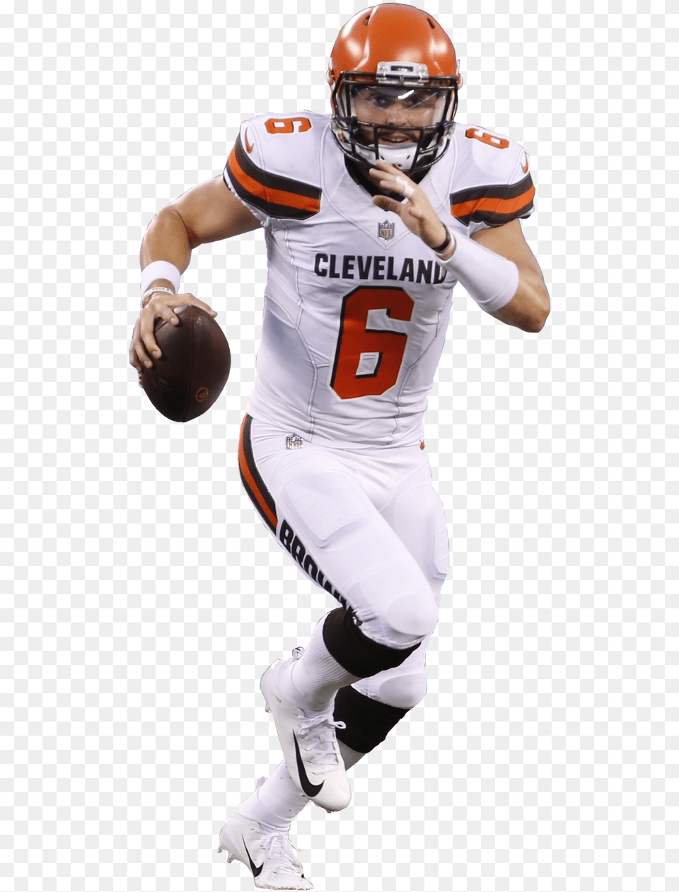 Cleveland Browns Nfl By Cleveland Browns Baker Mayfield Transparent, Helmet, Playing American Football, Person, Sport Png Image