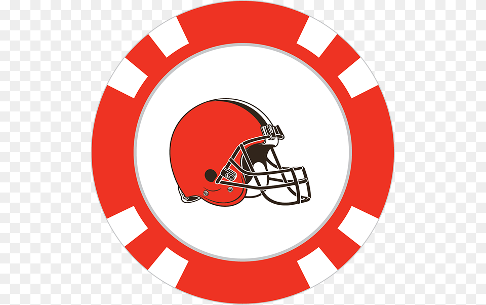 Cleveland Browns Poker Chip Ball Marker, Helmet, American Football, Football, Person Png