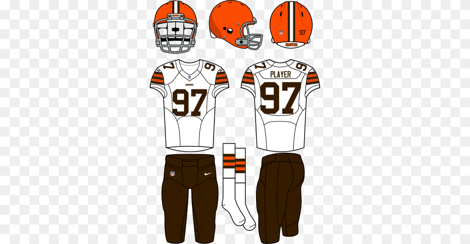 Cleveland Browns Road Uniform, Clothing, Helmet, Shirt, Sport Free Png