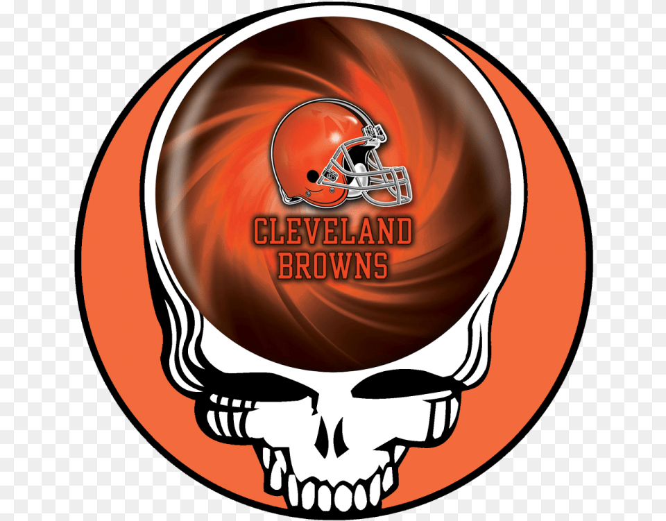 Cleveland Browns Skull Logo Iron Steal Your Face Logo, Helmet, American Football, Football, Person Png