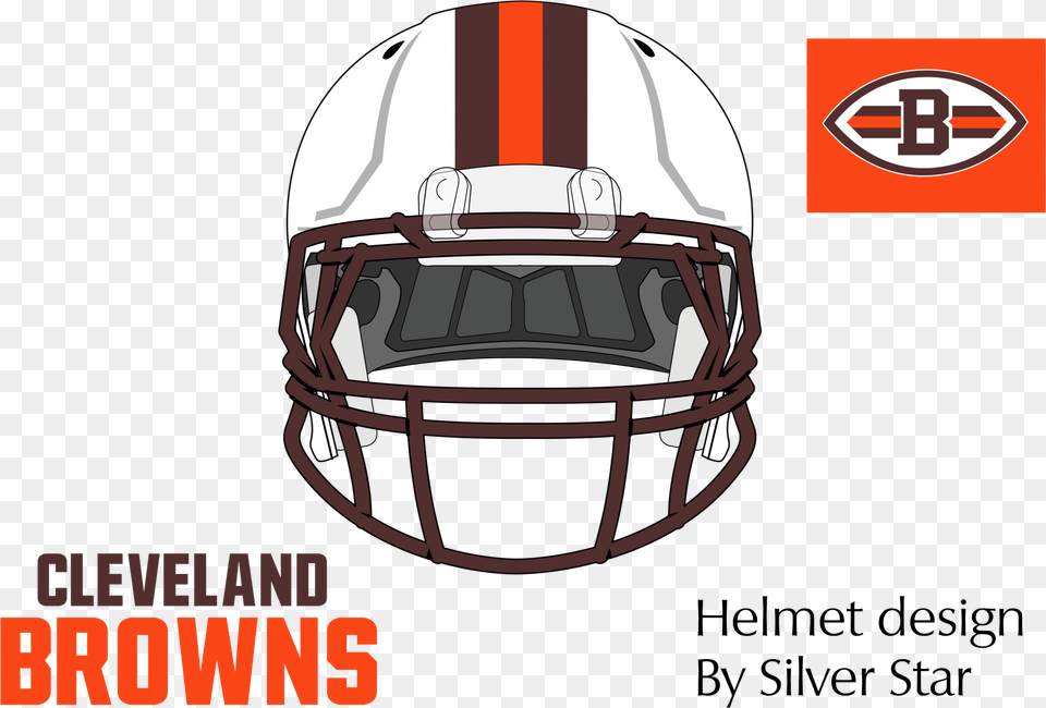 Cleveland Browns White Helmet Mock Up Cleveland Browns B Logo, American Football, Football, Football Helmet, Sport Png