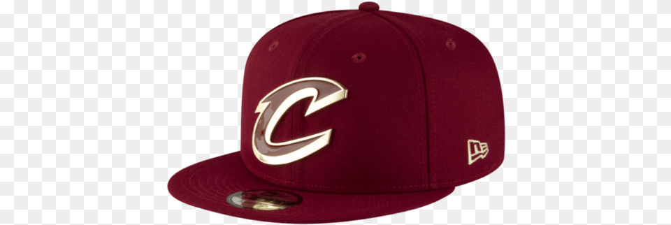 Cleveland Cavaliers Era Nba Golden Front Snapback 950 Cap Lebron James La Rams New Logo Hat, Baseball Cap, Clothing, Maroon Png