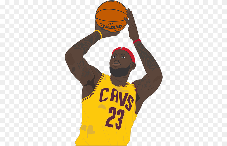 Cleveland Cavaliers Lebron James 2014 Tshirt Basketball Moves, Adult, Person, Man, Male Png