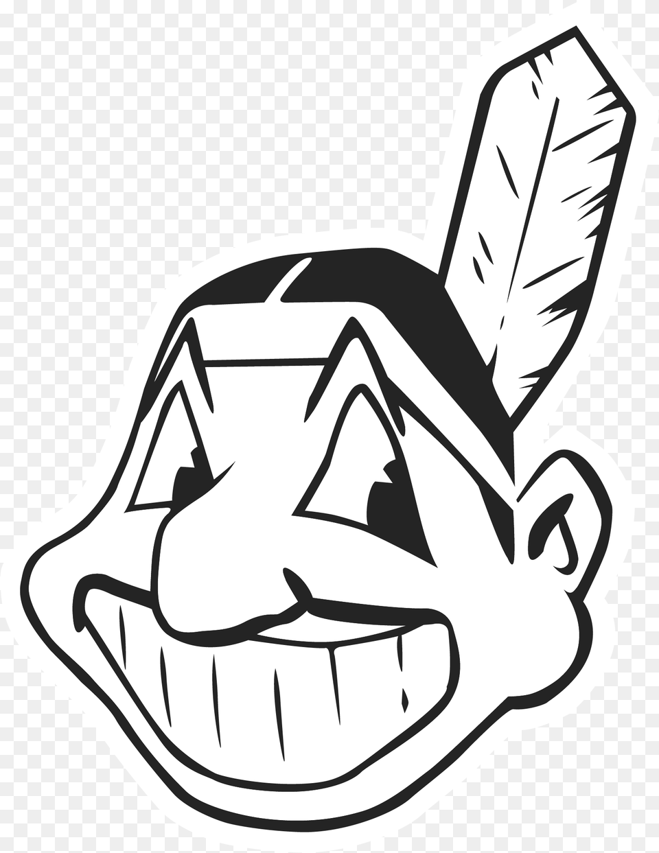 Cleveland Indians Logo Black And White, Stencil, Ammunition, Grenade, Weapon Free Png