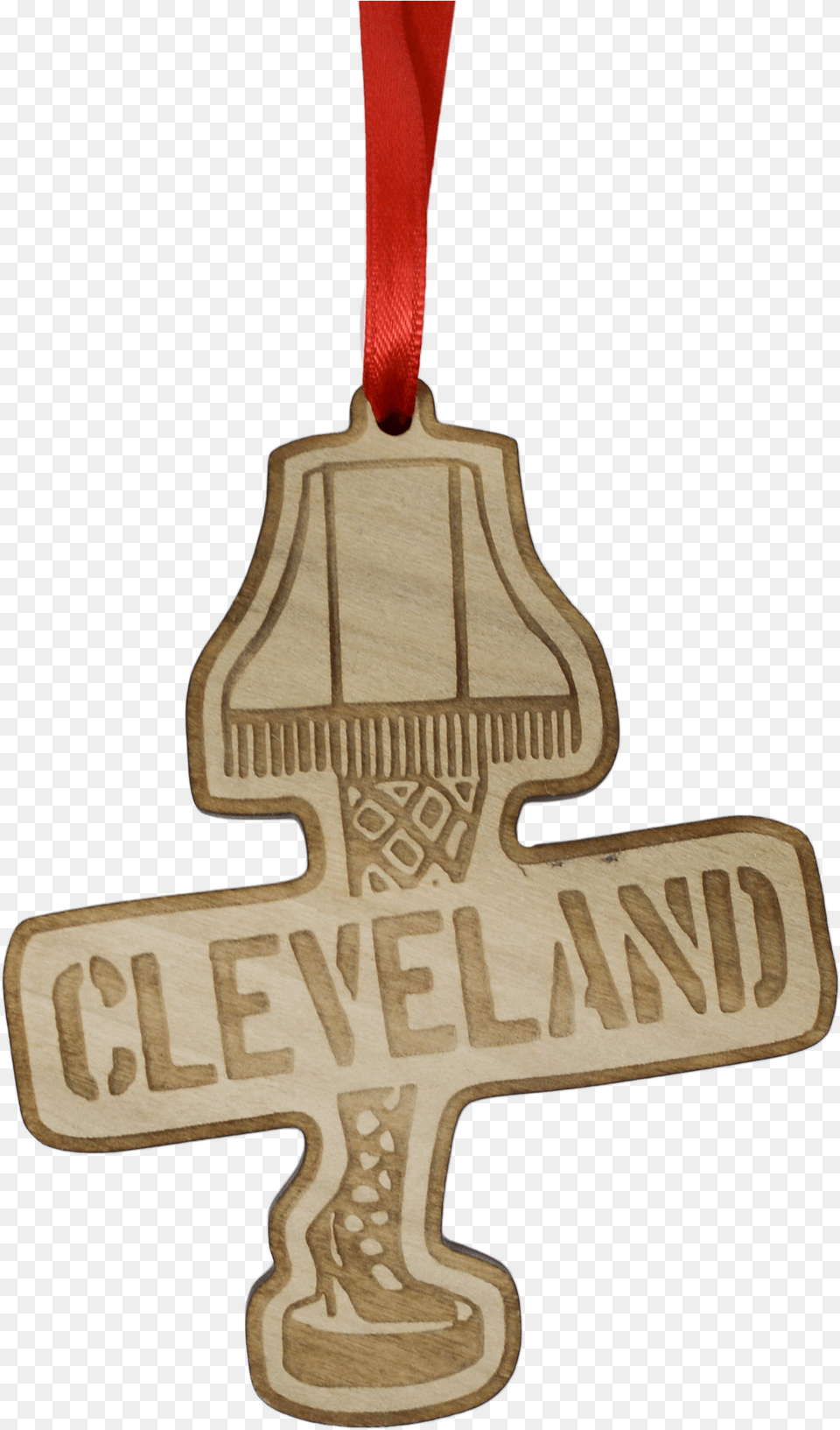 Cleveland Lamp Wood Ornament Tag Cross, Gold, Accessories, Symbol, Logo Free Transparent Png