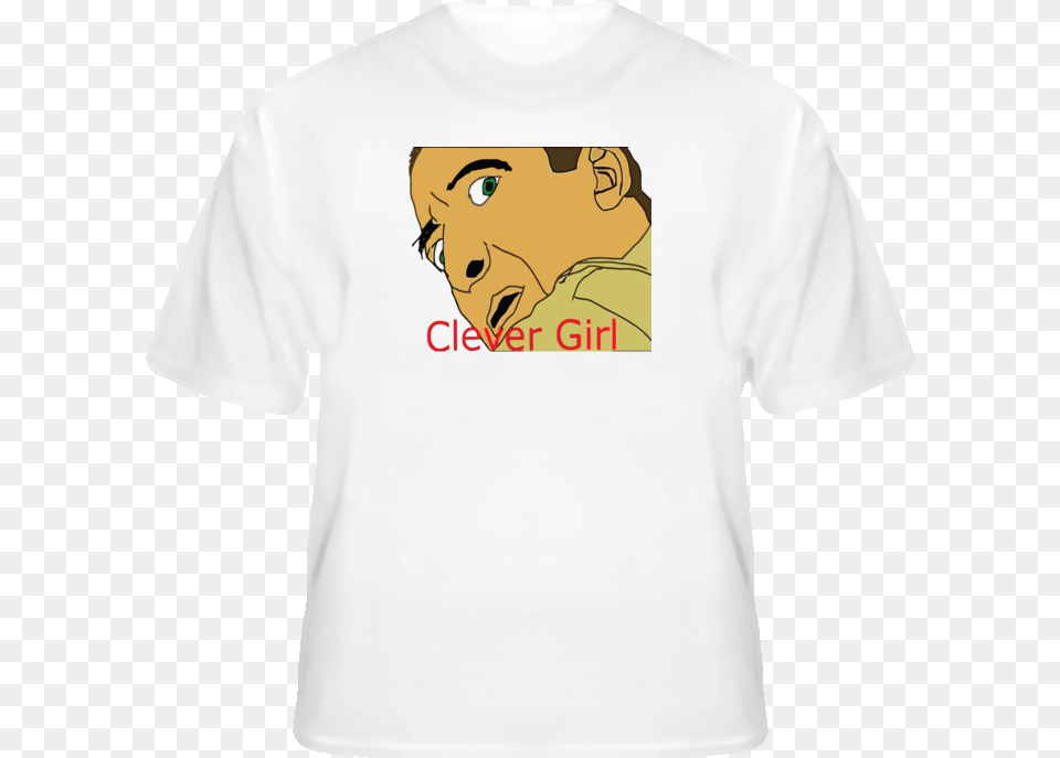 Clever Girl Jurassic 4chan Meme Rage Comics T Shirt T Shirt Sand, Clothing, T-shirt, Face, Head Free Transparent Png