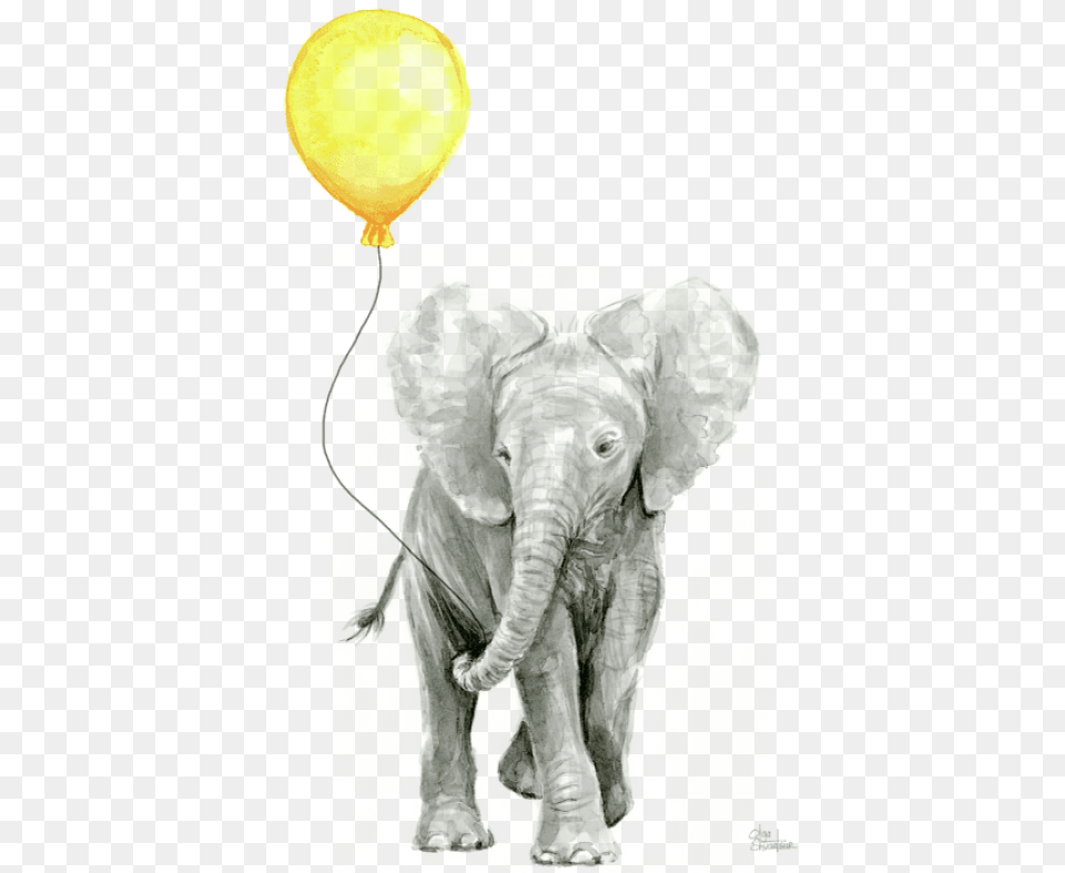 Click And Drag To Re Images Background Baby Elephant Art, Balloon, Animal, Mammal, Wildlife Png