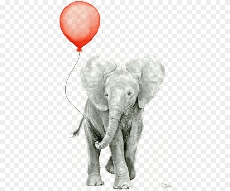 Click And Drag To Re Images Background Watercolor Elephant, Balloon, Animal, Mammal, Wildlife Png