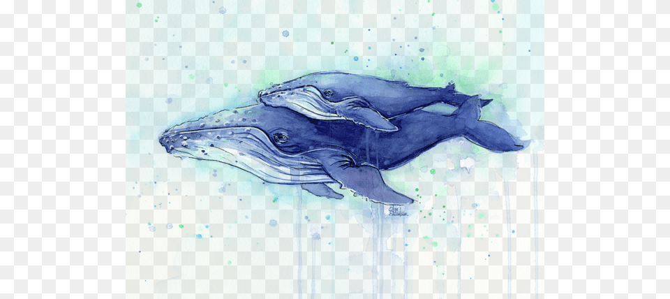 Click And Drag To Re Position The If Desired Whale And Baby Painting, Animal, Mammal, Sea Life, Fish Free Png Download