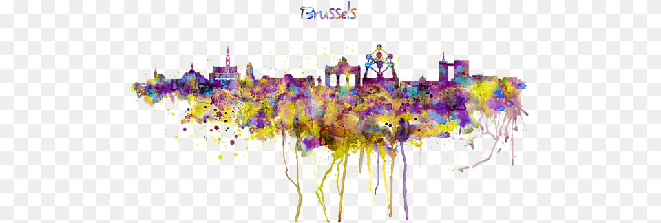 Click And Drag To Re Position The Image If Desired Brussels Skyline Art, Purple, Graphics, Modern Art Png