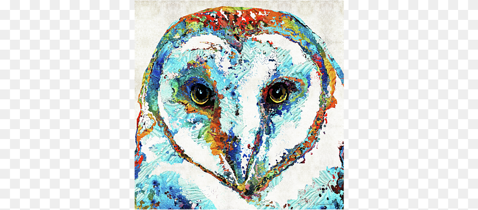 Click And Drag To Re Position The Image If Desired Colorful Barn Owl Art Sharon Cummings, Painting, Modern Art, Drawing, Wedding Png