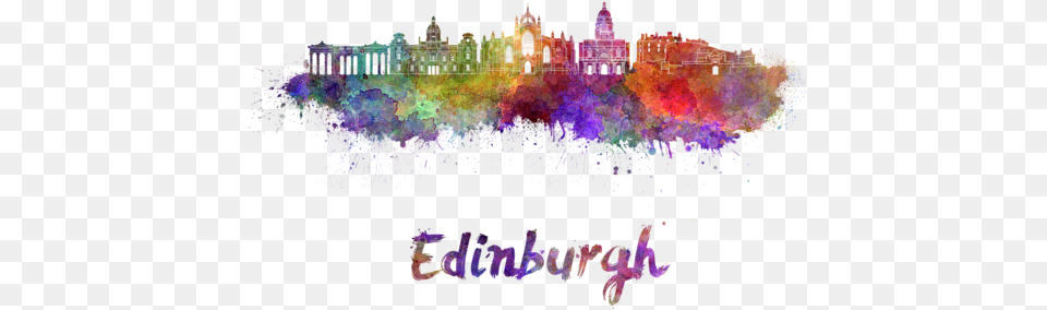 Click And Drag To Re Position The Image If Desired Edinburgh Skyline Watercolor, Purple, Art, Chandelier, Lamp Free Png