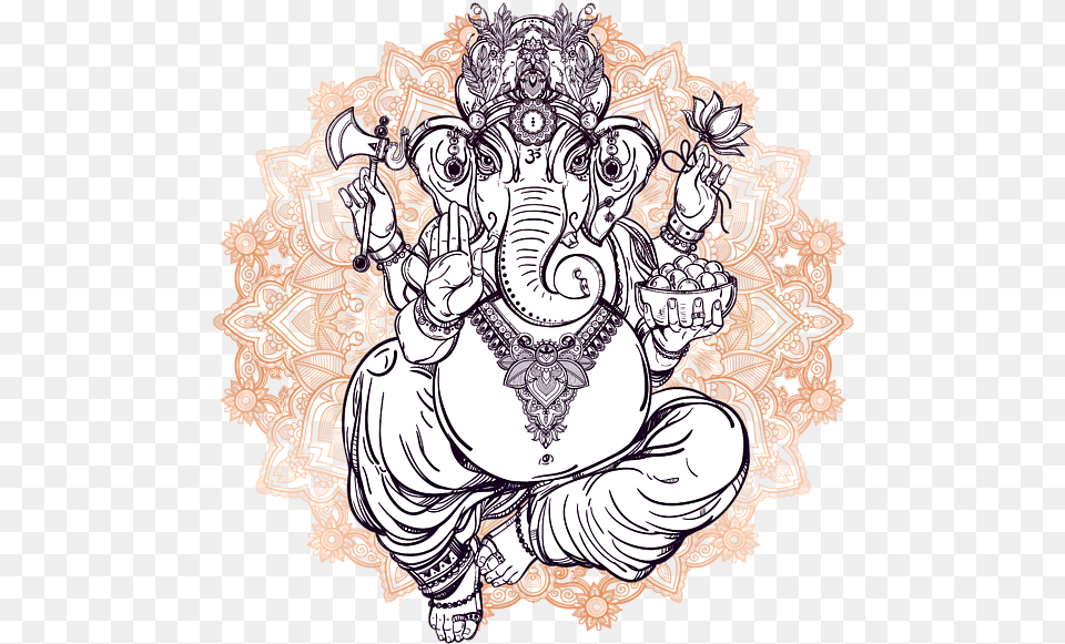 Click And Drag To Re Position The Image If Desired Ganesh Black And White, Art, Doodle, Drawing, Person Free Png Download