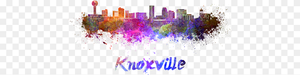 Click And Drag To Re Position The If Desired Knoxville Skyline In Watercolor, Purple, Art, Graphics Png Image